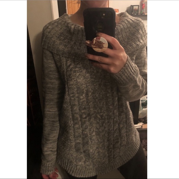 Cowl Gray Sweater - Picture 3 of 4